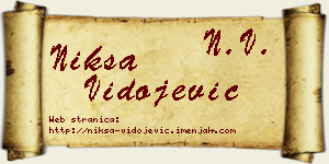 Nikša Vidojević vizit kartica